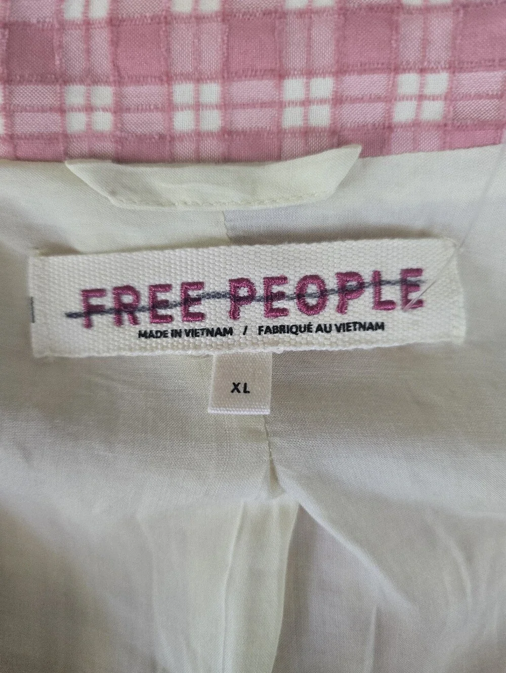 FREE PEOPLE Olivia Gingham Double Breasted Blazer XL